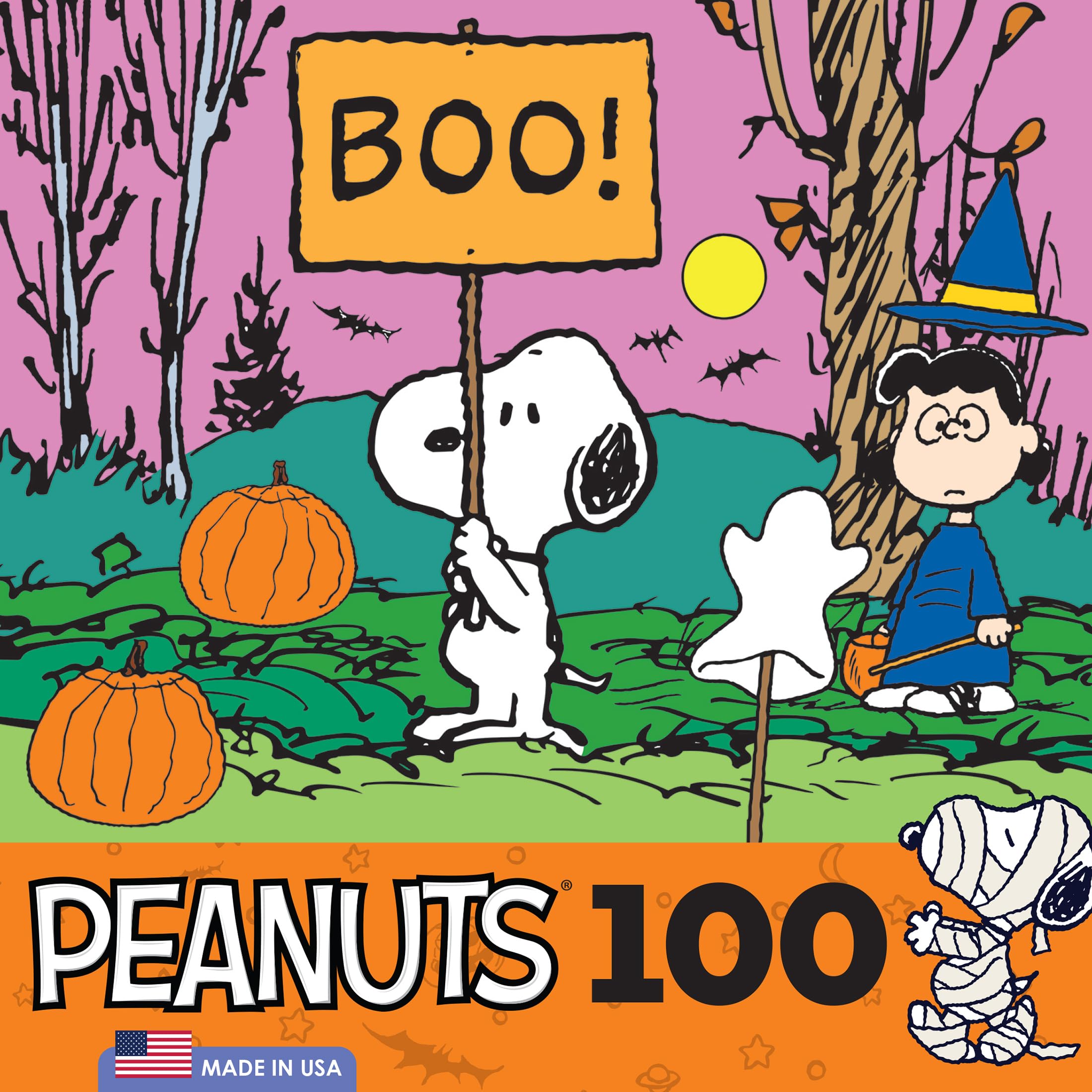 Amazon.com: RoseArt - Peanuts - Boo! - 100 Piece Jigsaw Puzzle for
